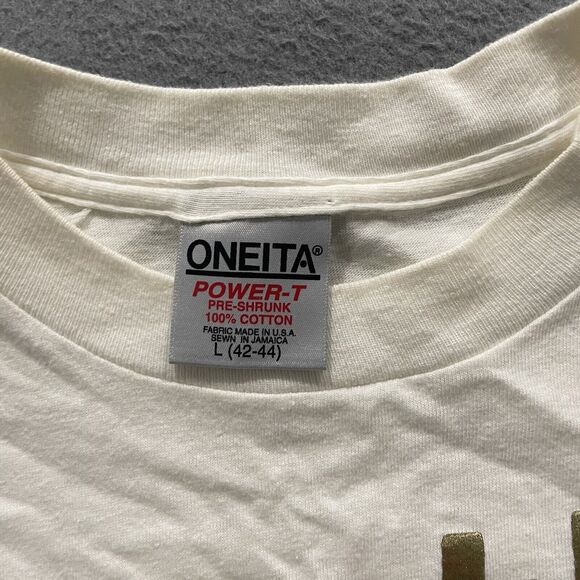 Vintage Cayman Islands Shirt Mens Large Art Fish Single Stitch 90s Oneita Power - Picture 7 of 9